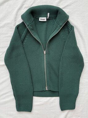 WEEKDAY Forest Green Zip Up Sweater